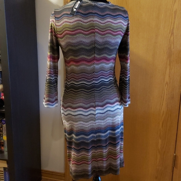 Allen b striped stretch multicolored 3/4 sleeve - Picture 3 of 7